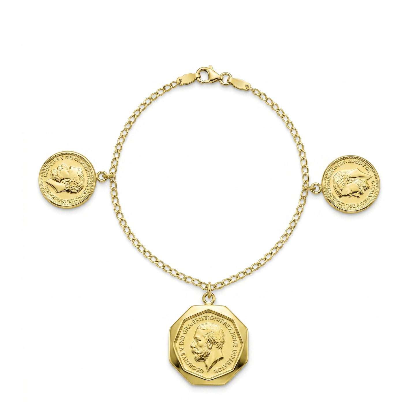 18K Gold Coin Bracelet