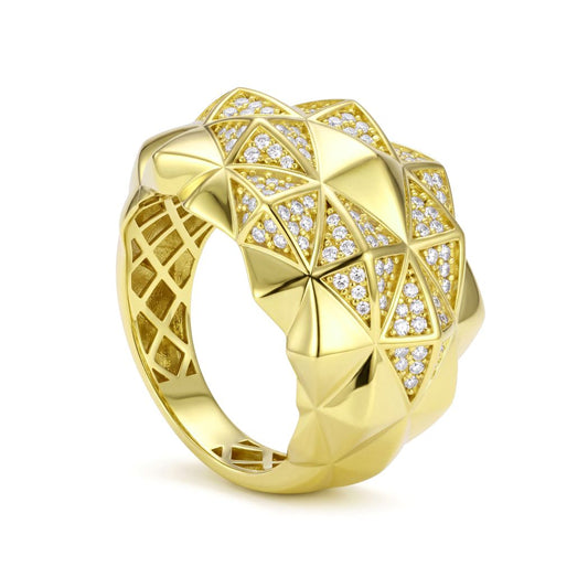 18K Solid Gold Pyramid Ring