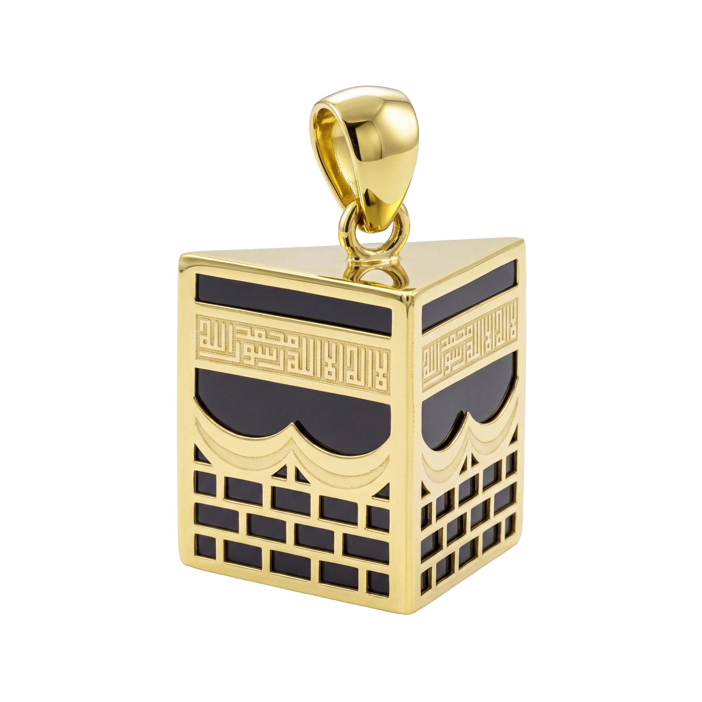 18K Gold Islamic Kaaba Corner Charm Pendant