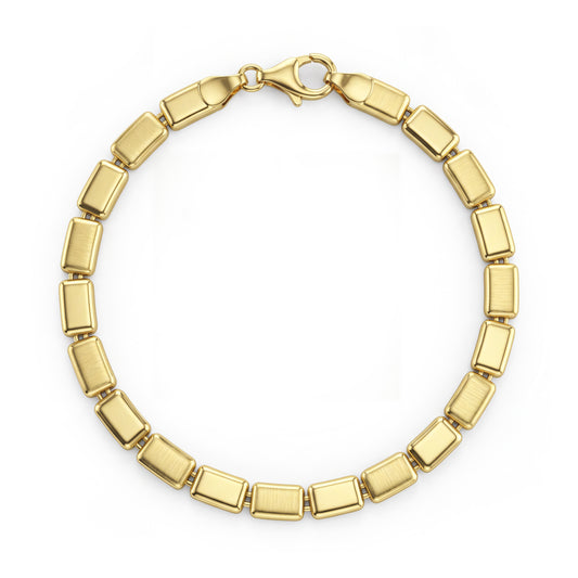 18K Modern Geometric Gold Chain Bracelet