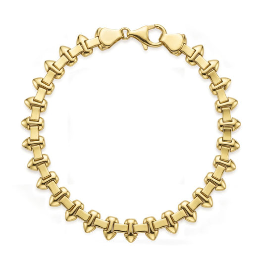 18K Elegant Polished Gold Link Bracelet