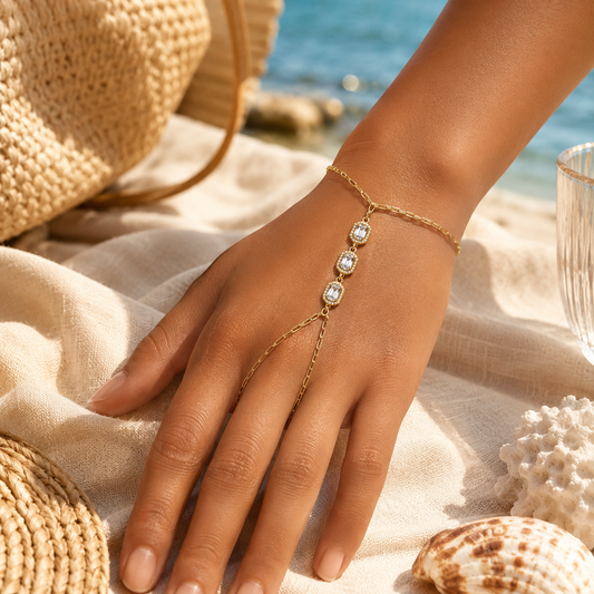 18K Gold Exquisite Zircon Hand Chain