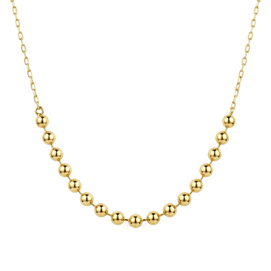 18K Gold Bead Station Necklace