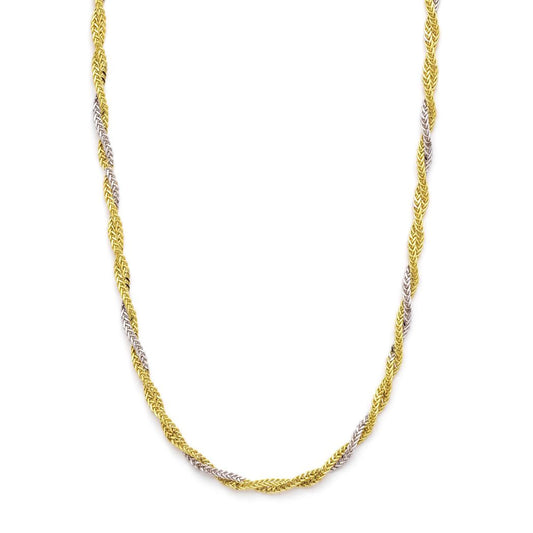 18K Gold Two-Tone Braided Chain Necklace