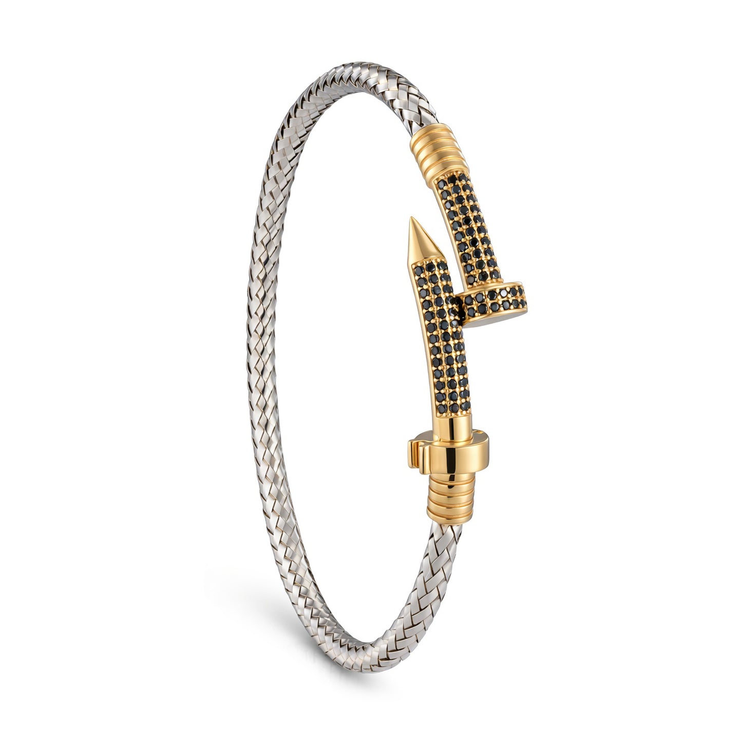18K Gold Modern Nail Bangle