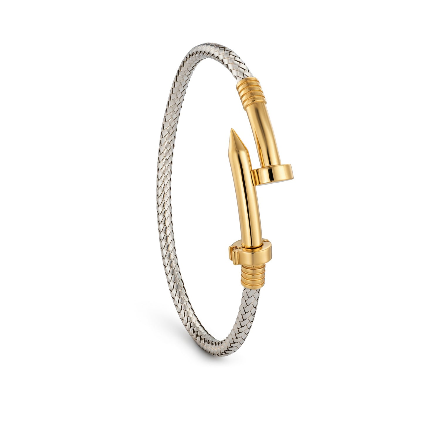 18K Gold Modern Nail Bangle
