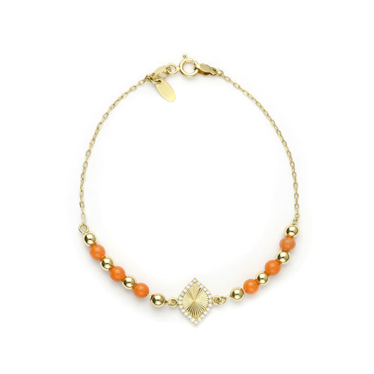 18K Gold Solaris Gemstone Charm Bracelet