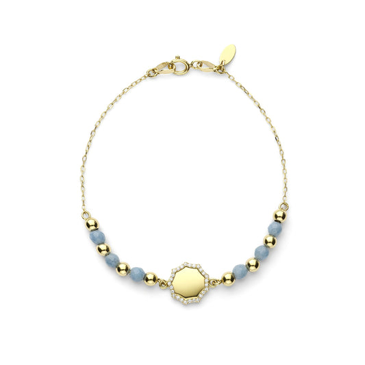 18K Gold Octagonal Halo Bracelet