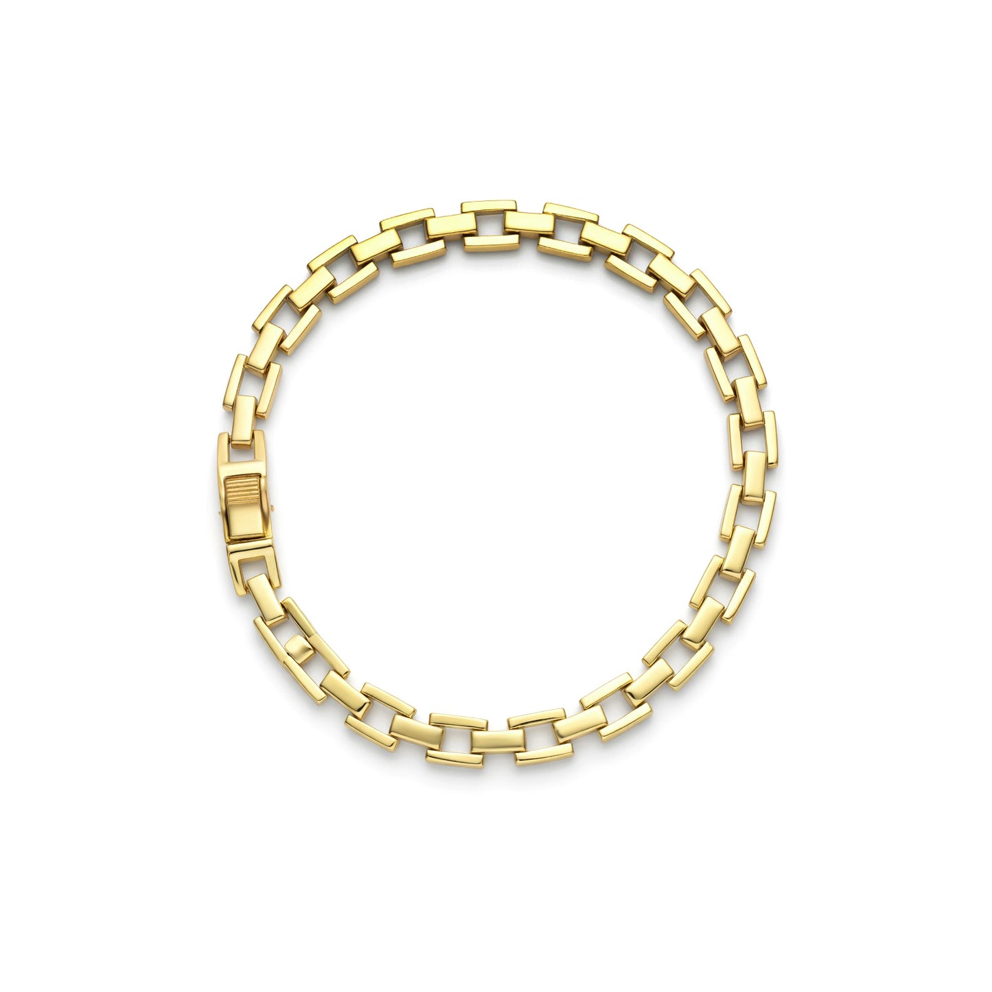 18K Gold Geometric Link Bracelet