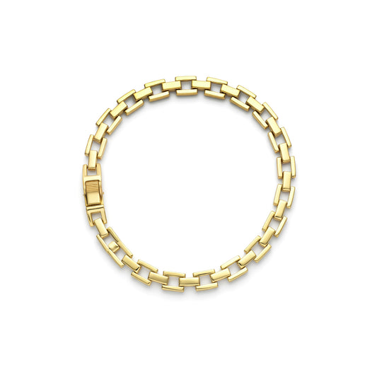 18K Gold Geometric Link Bracelet