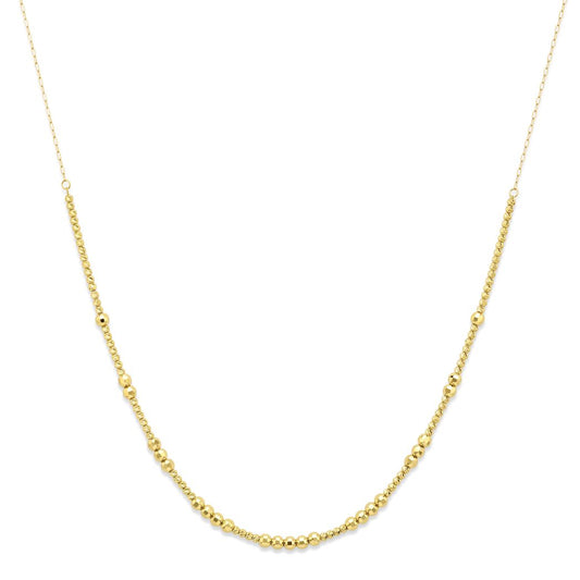 18K Modern Shimmer Bead Gold Necklace