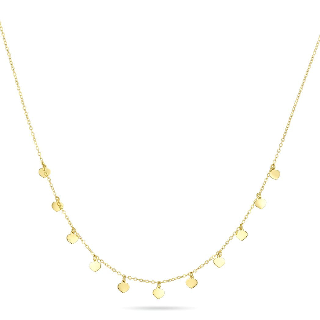 18K Gold Heart Dangle Necklace
