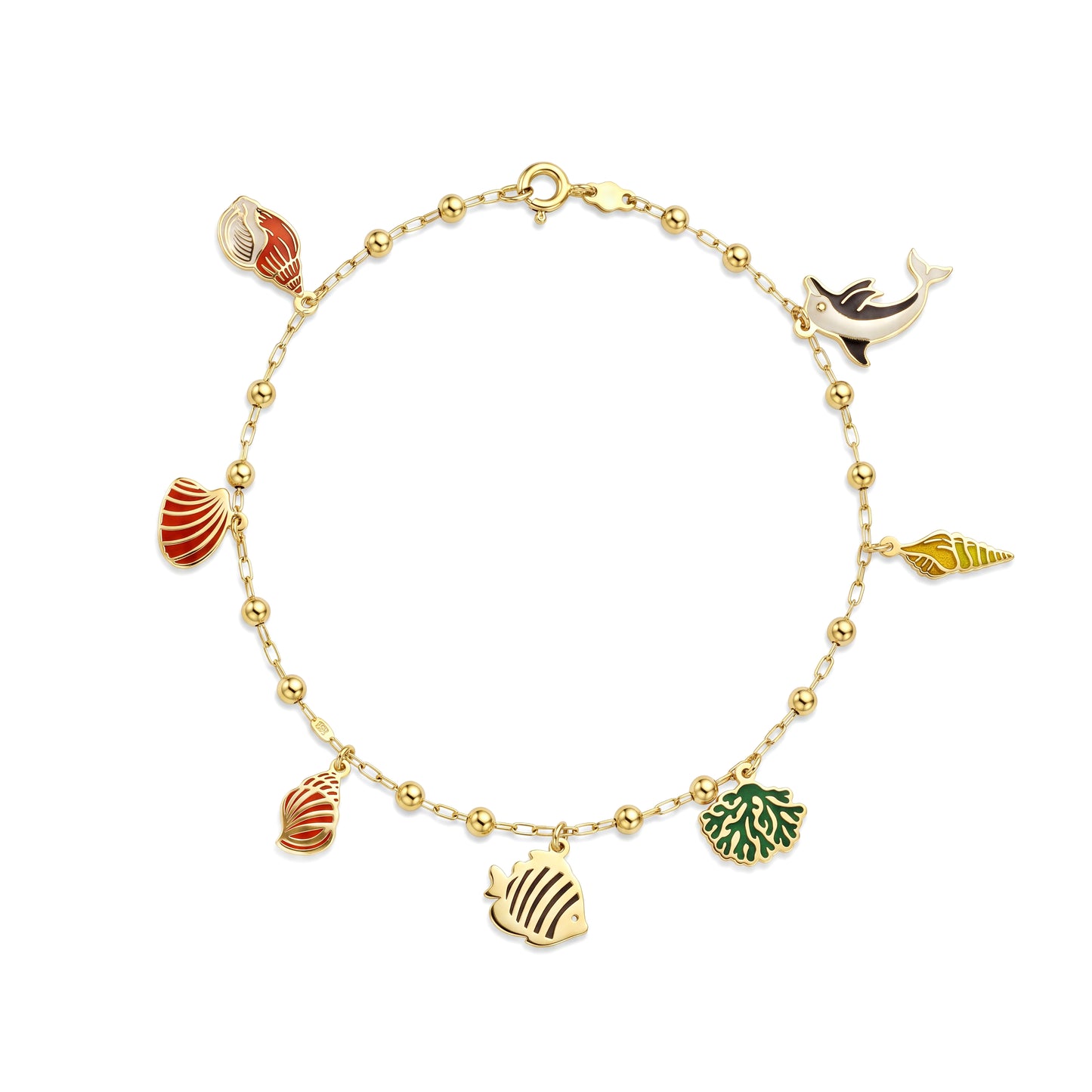 18K Gold Seaside Charms Anklet