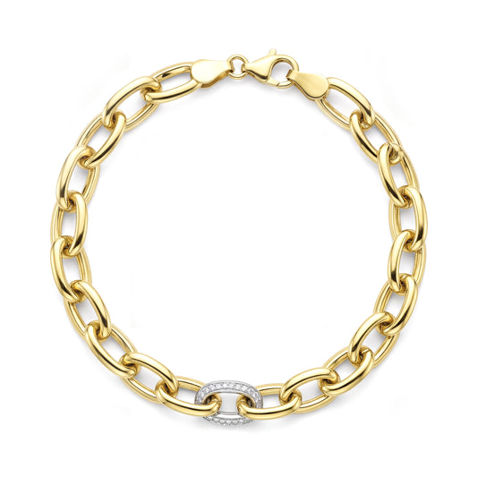 18K Classic Elegance Oval Bracelet