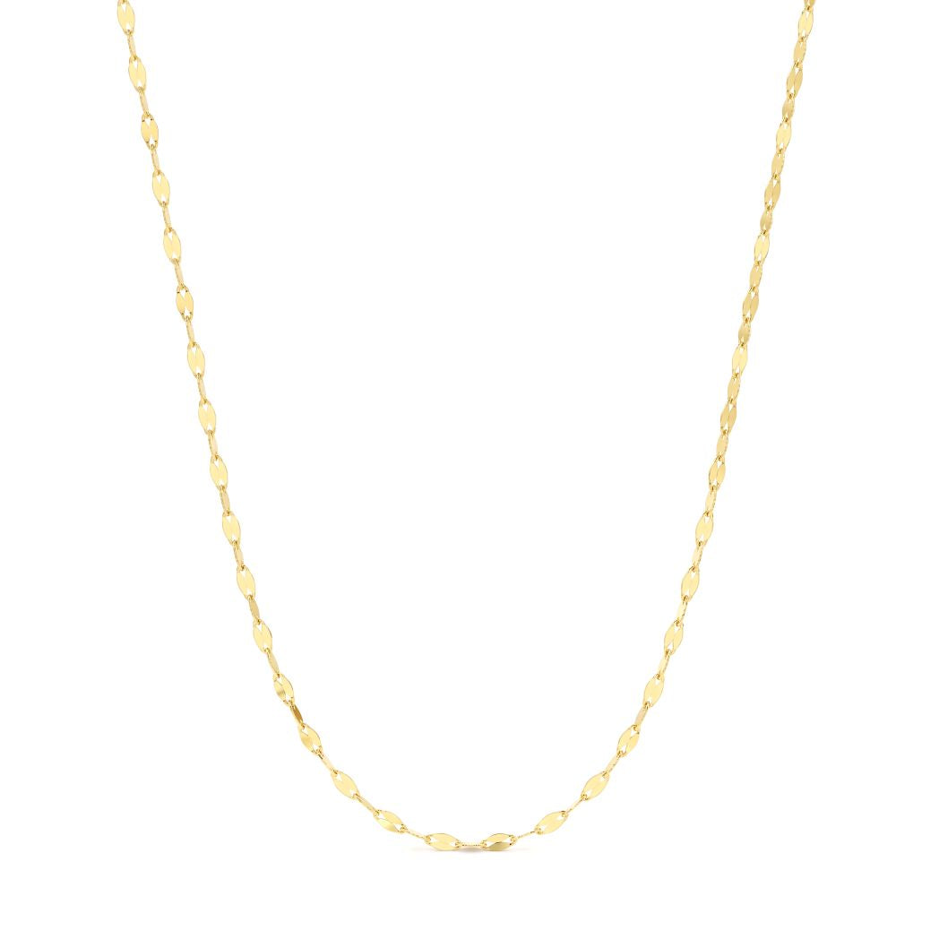 18K Minimalist Gold Marquise Link Necklace