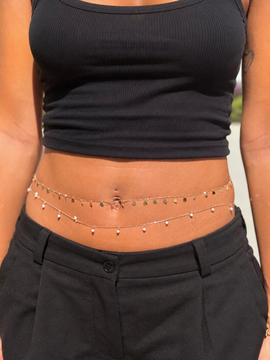 18K Sunkissed Layered Belly Chain