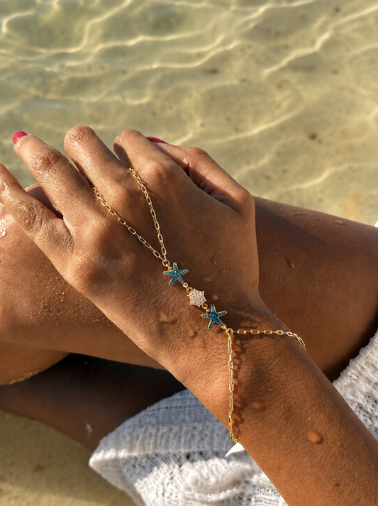 18K Gold Beach Vibes Hand Chain