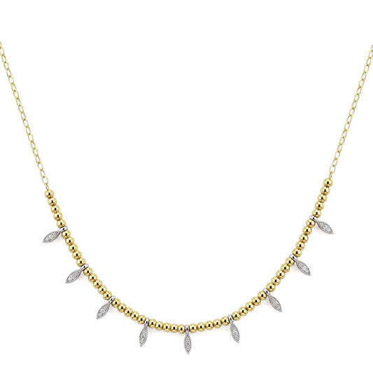 18K Two-Tone Gold Marquise Necklace