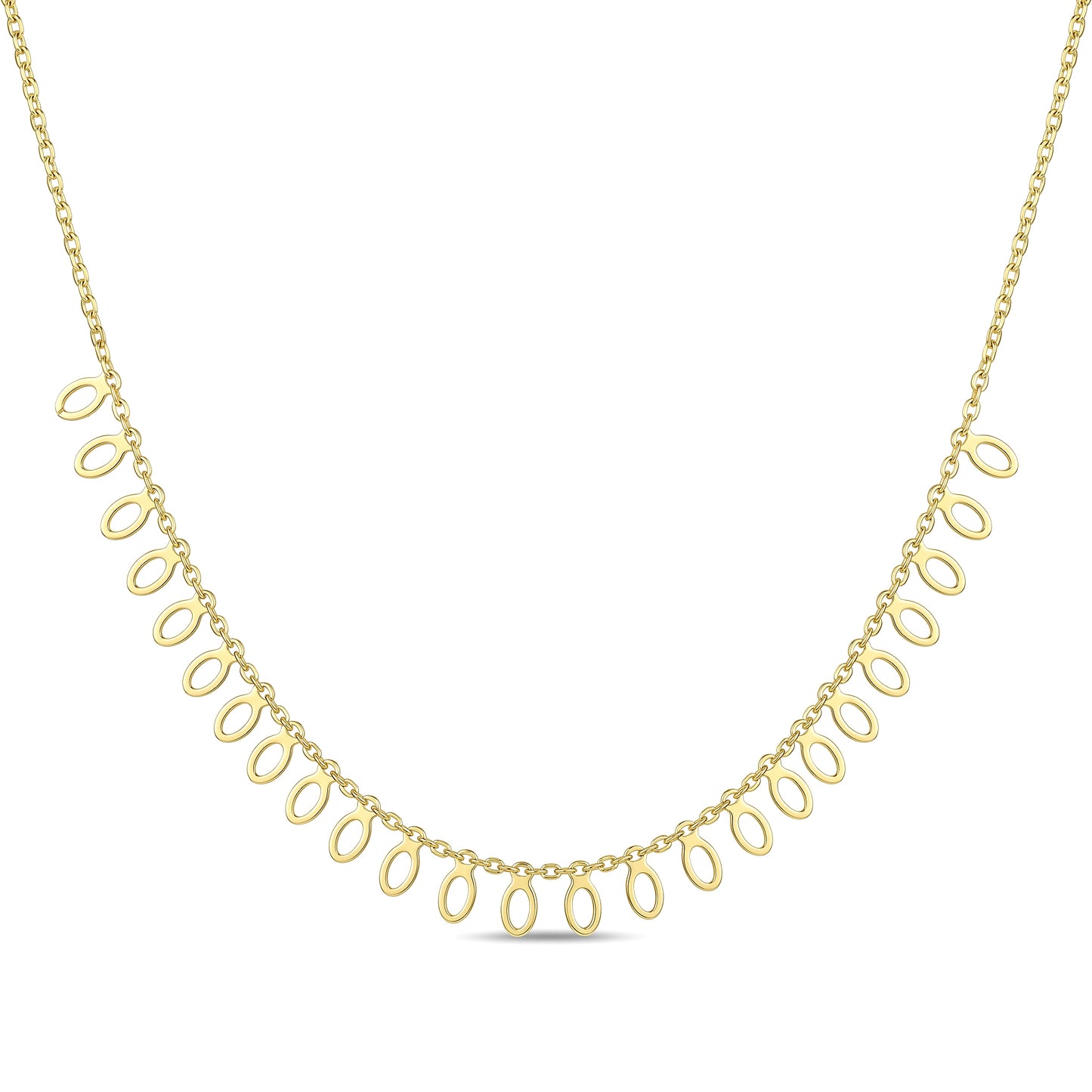 18K Gold Dainty Teardrop Charm Necklace
