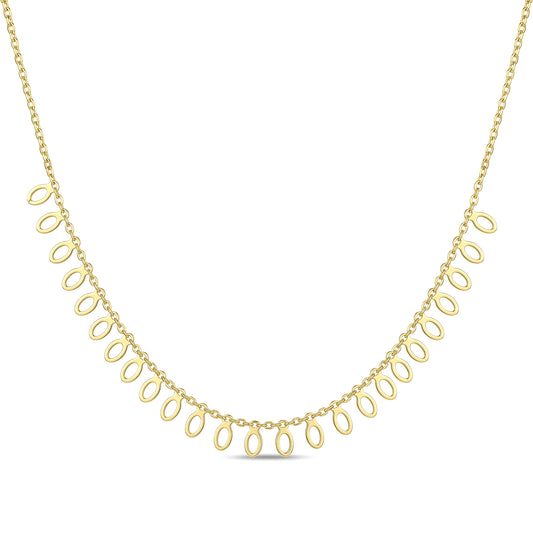 18K Gold Dainty Teardrop Charm Necklace