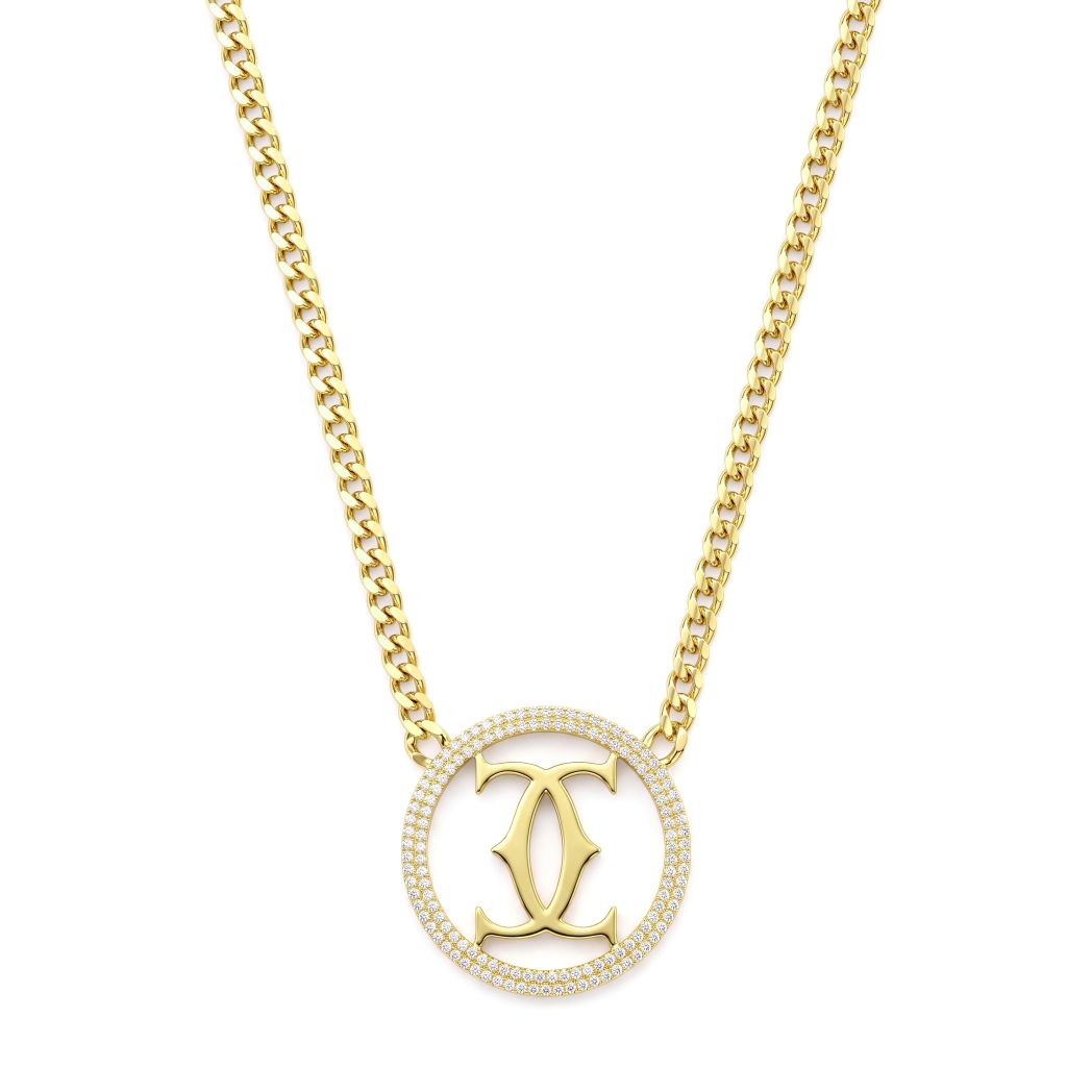 18K Gold Paved Circular Necklace