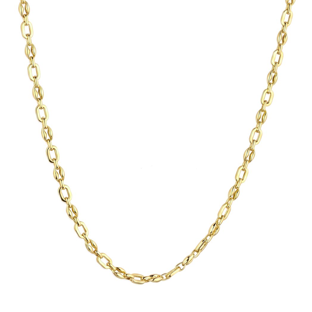 18K Men's Gold Oval Link Chain Necklace
