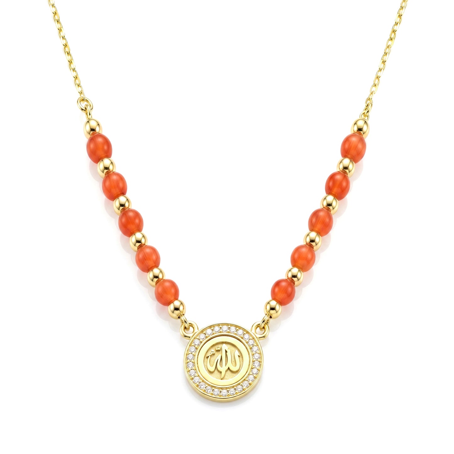 18K Gold "Allah" Medallion Necklace