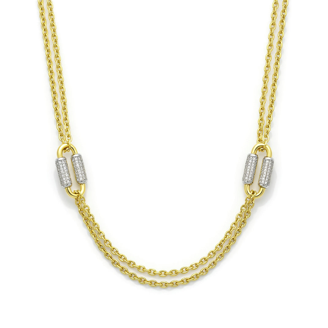 18K Gold Two-Tone Link Necklace