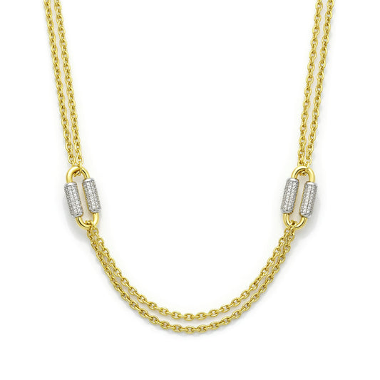 18K Gold Two-Tone Link Necklace