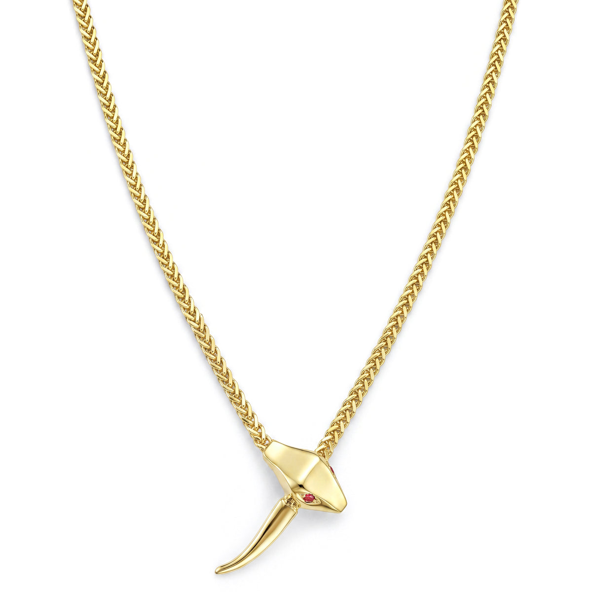 18K Gold Snake Head Chain Necklace