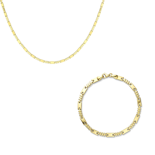 18K Gold Geometric Link Half set