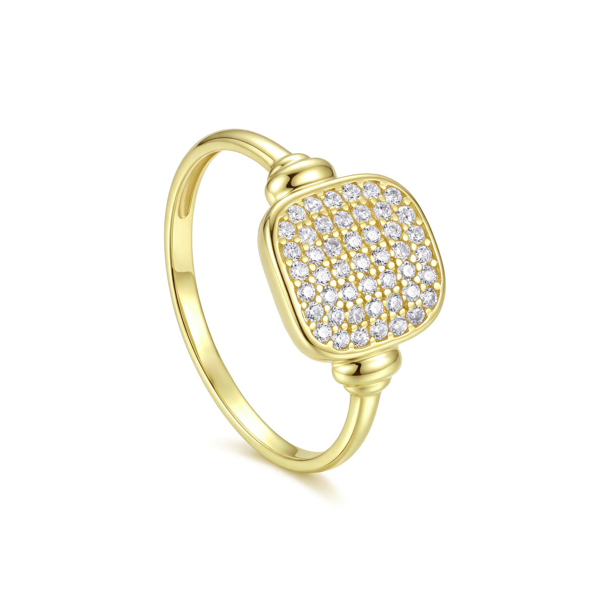 18K Gold Cushion Ring