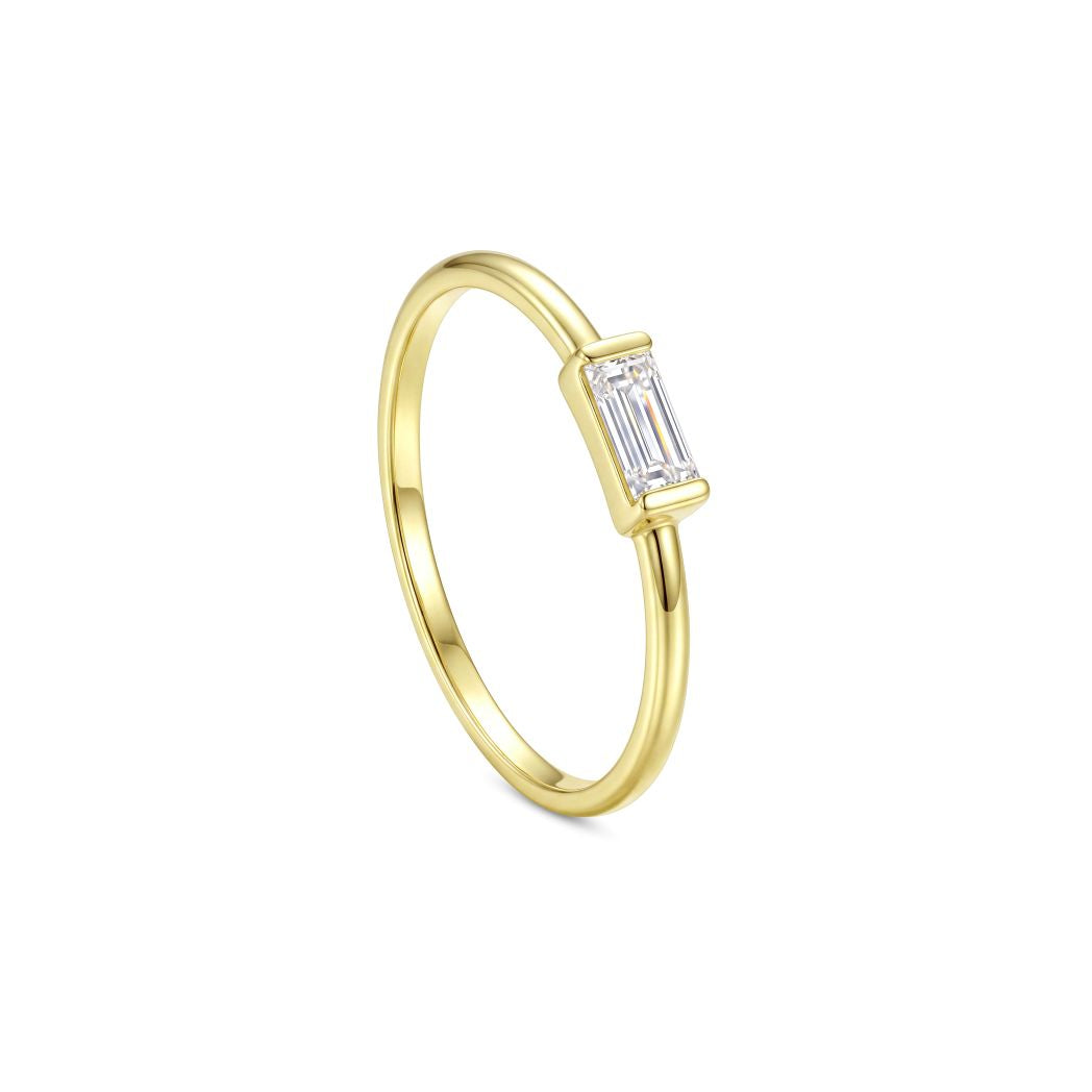18K Gold Minimalist Baguette Ring