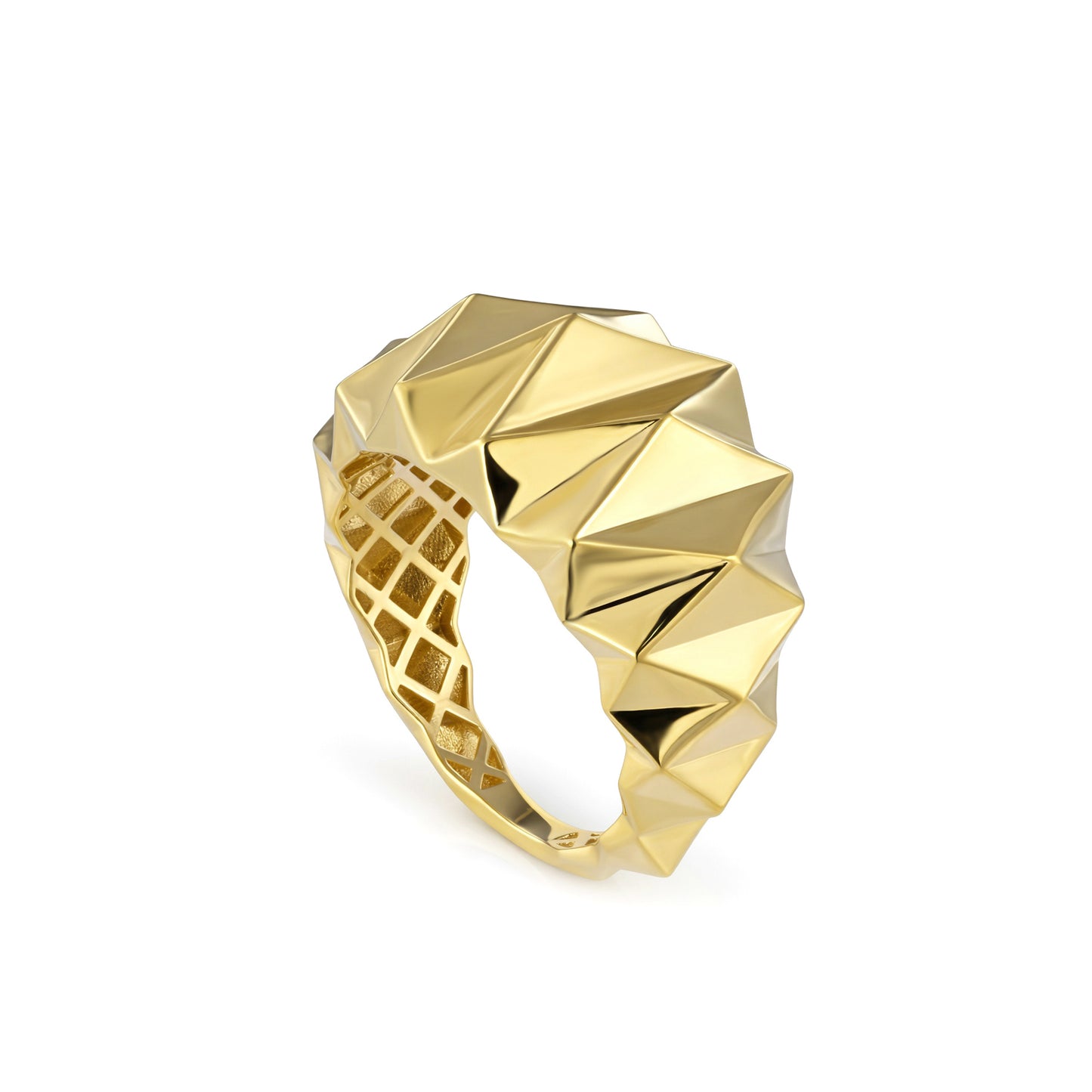 18K Gold Texture Bold Ring