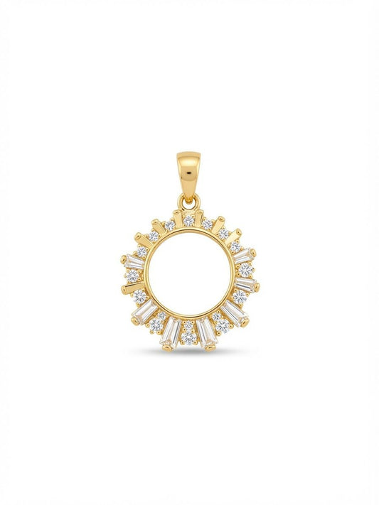 18K Gold Open Circle Pendant