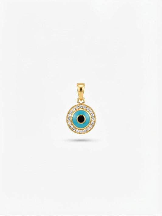 18K Gold Evil Eye Pendant