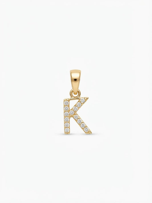 18K Gold Initial Letter Pendant