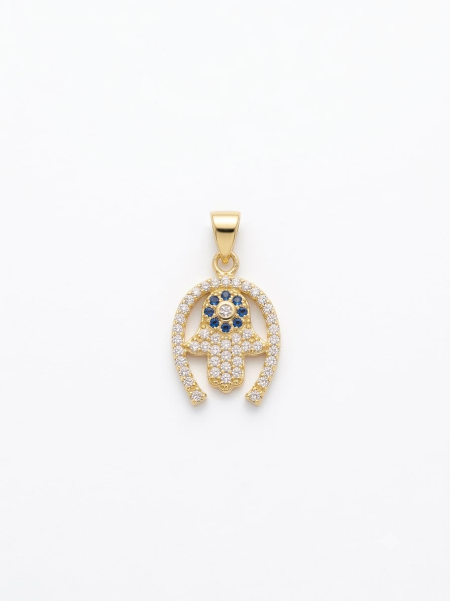 18K Gold Protective Hand Pendant