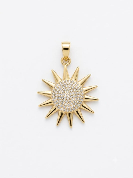 18K Gold Celestial Sun Pendant