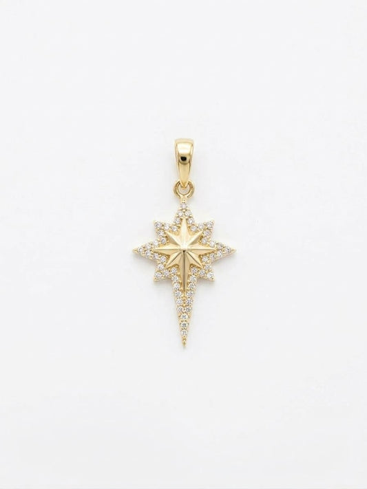 18K Gold Sparkling North Star Pendant
