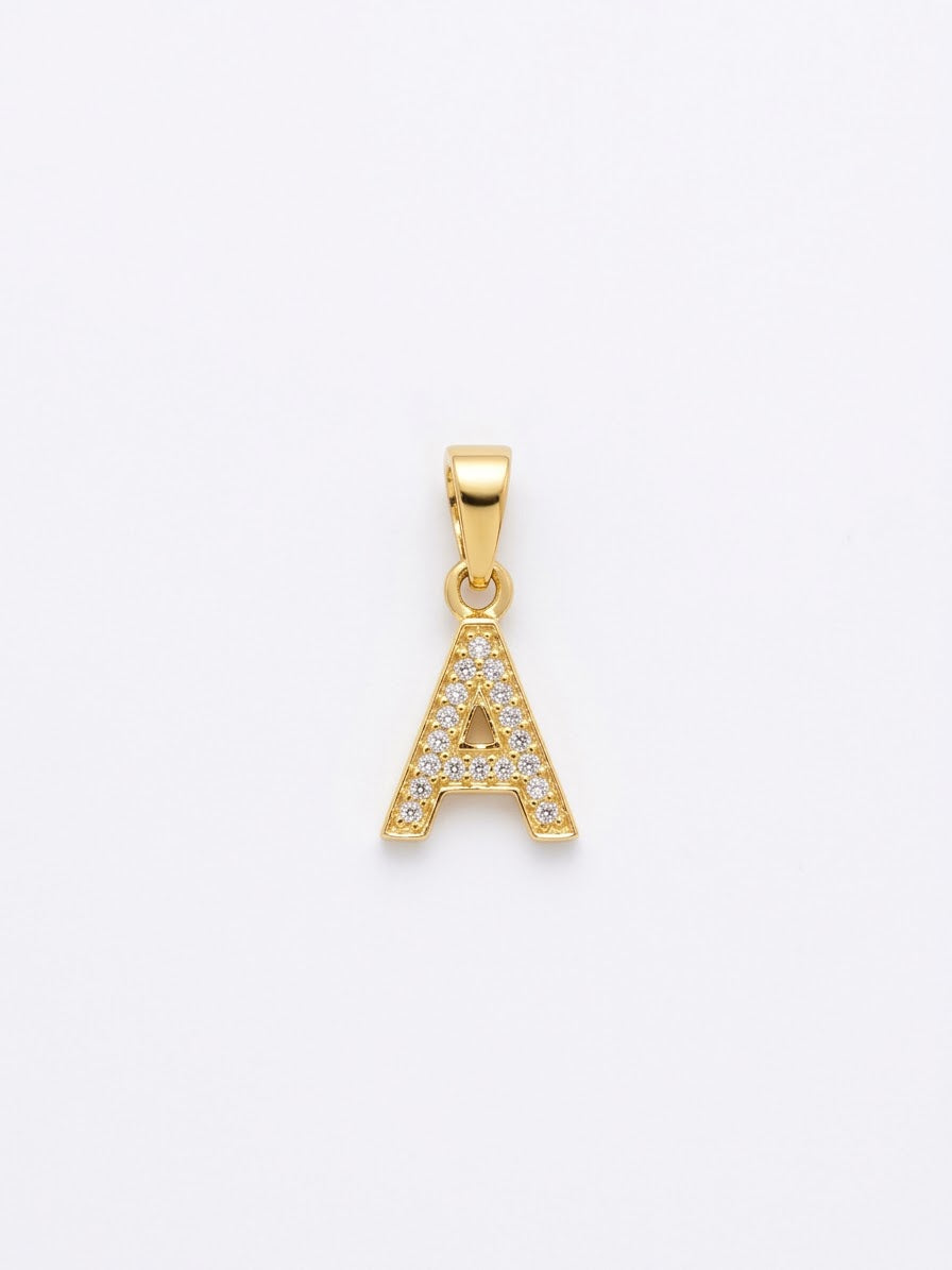 18K Gold Initial Letter Pendant
