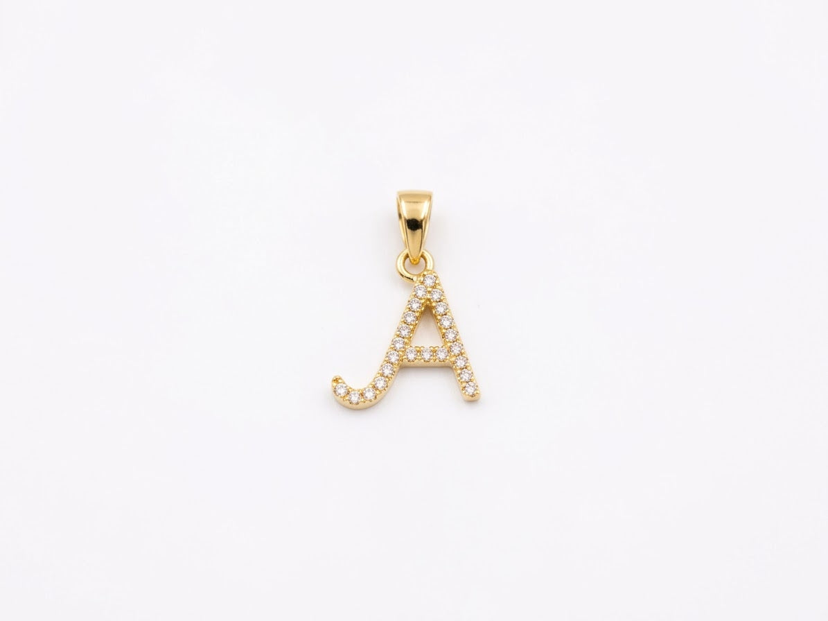 18K Gold Initial Letter Pendant