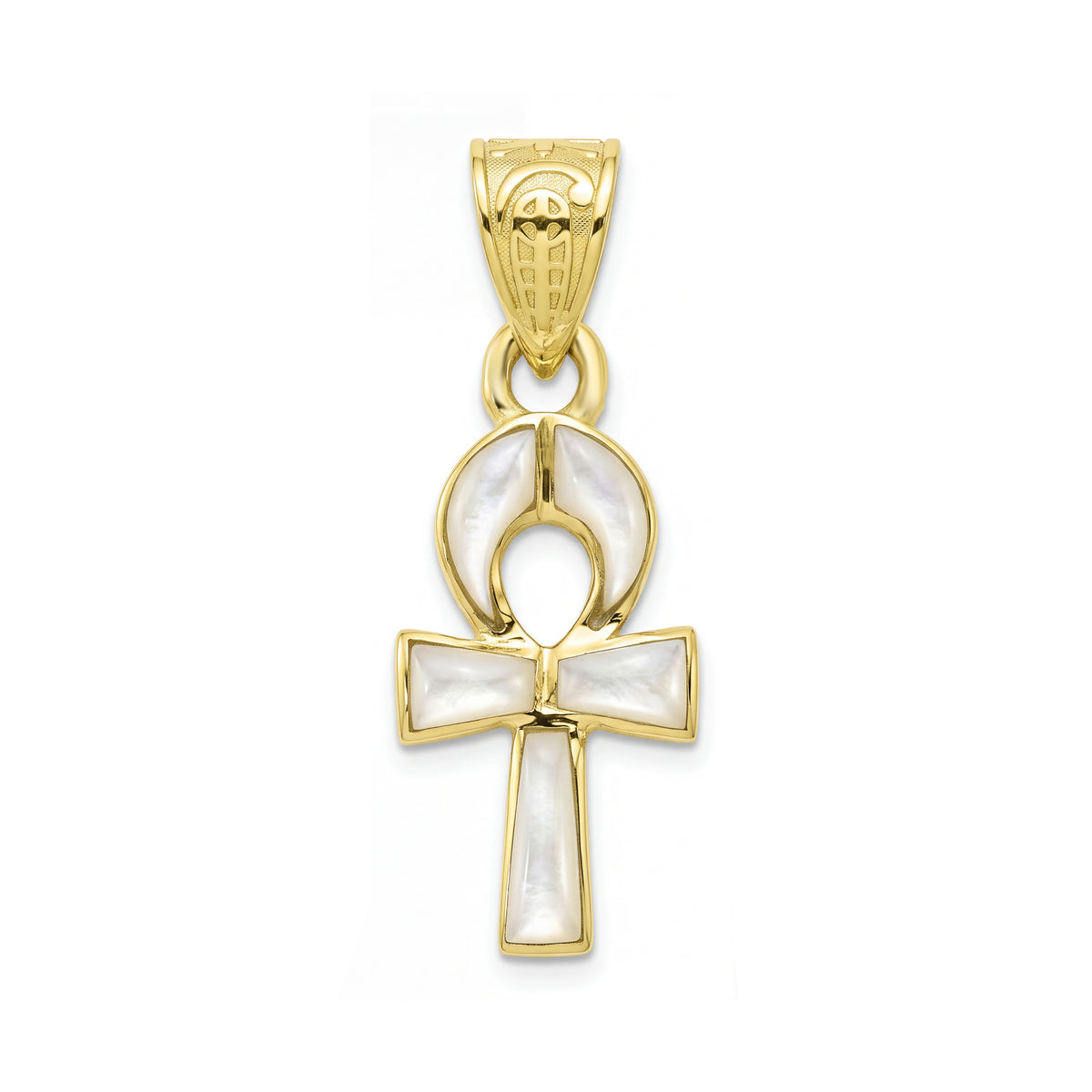 18K Gold Egyptian Key of Life Charm Pendant