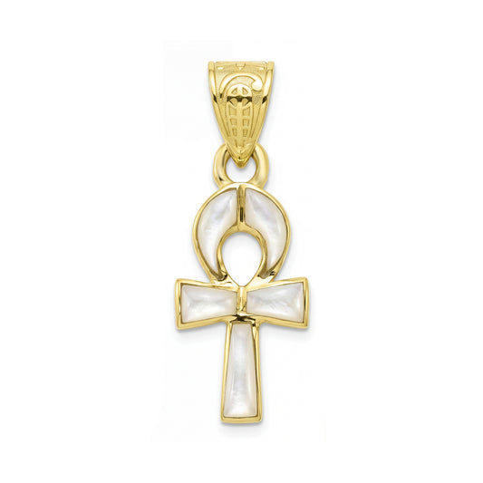 18K Gold Egyptian Key of Life Charm Pendant