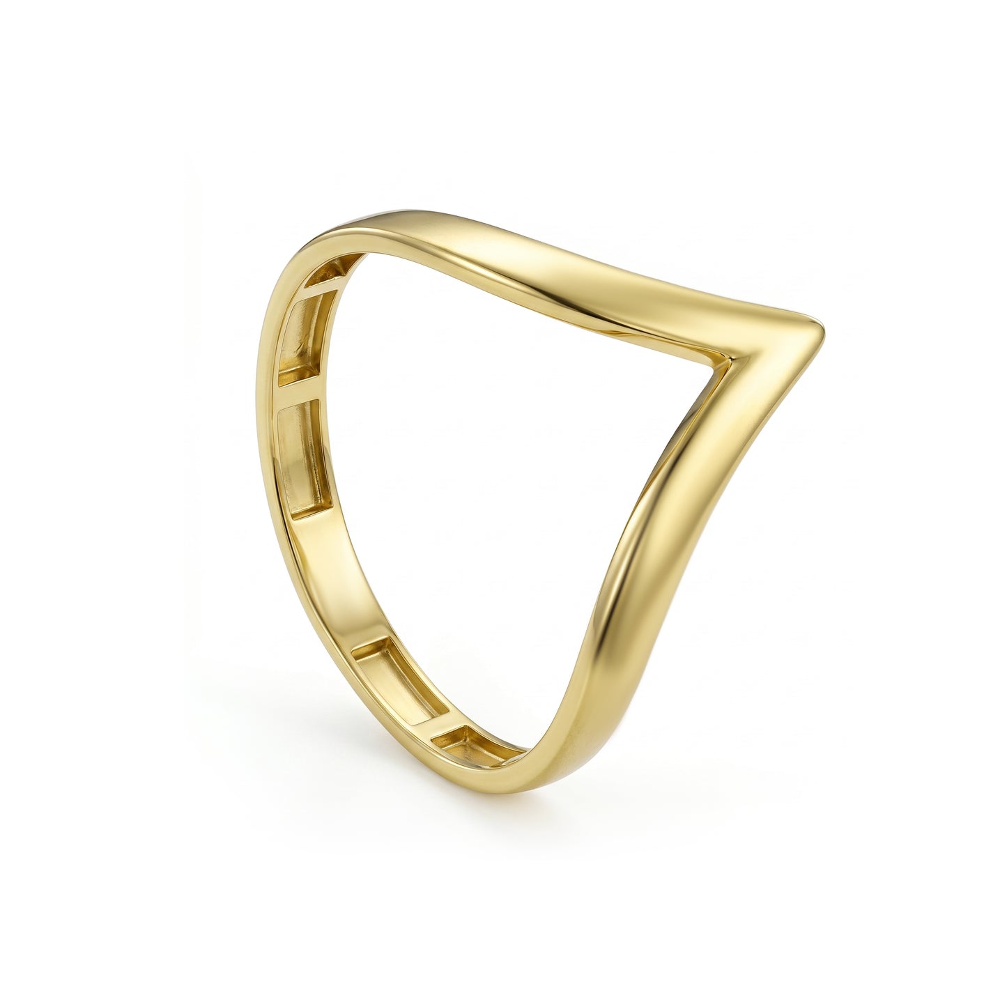 18K Gold V-Shape Ring