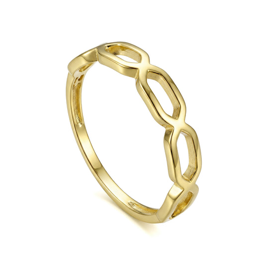 18K Gold Geometric Link Ring