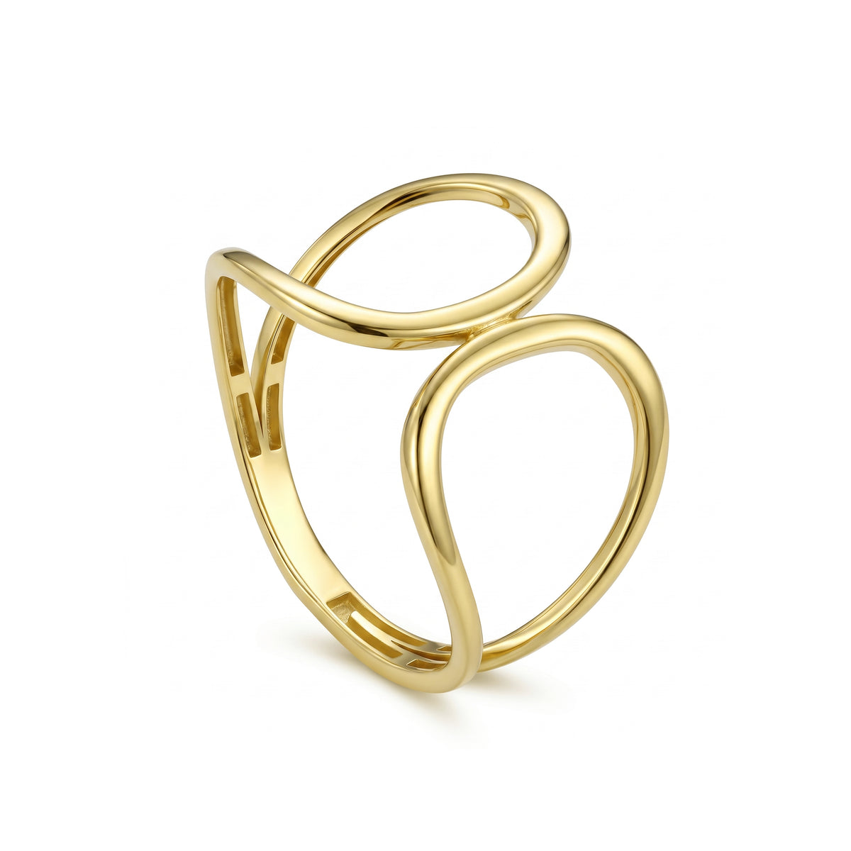 18K Gold Open Loop Statement Ring