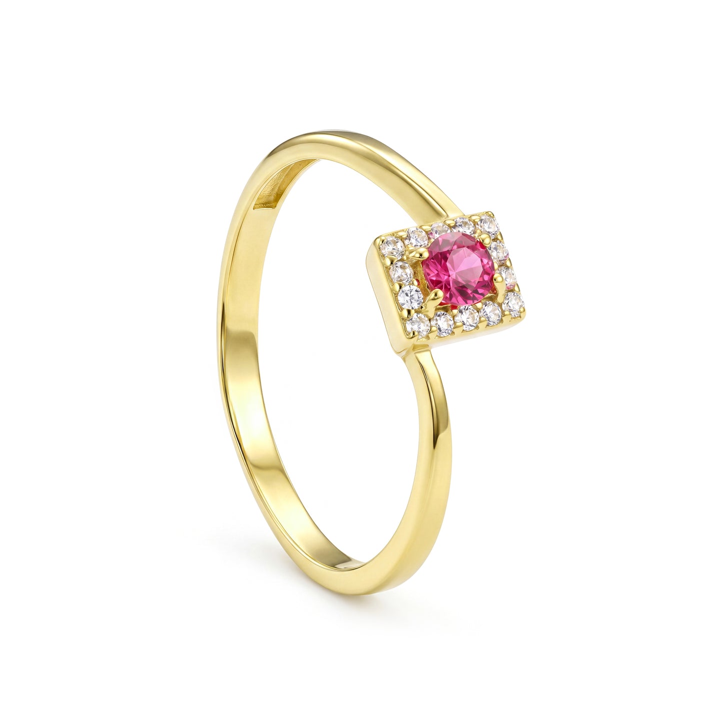 18K Gold Pink Zircon Statement Ring