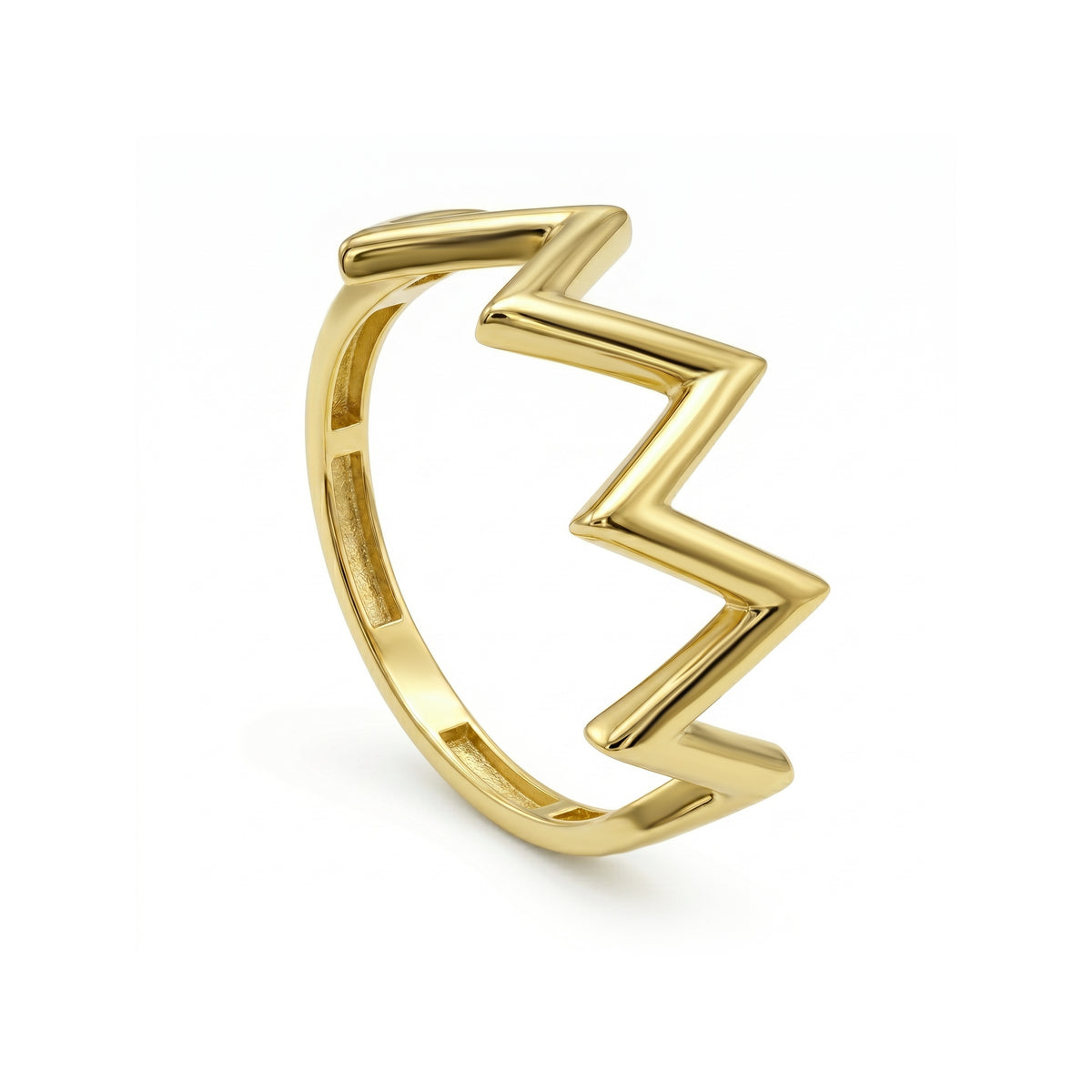 18K Gold Zigzag Statement Ring