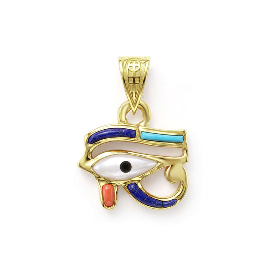 18K Gold Eye of Horus Pendant